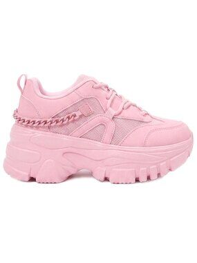 NEW BERNESS PAOLA Pink Platform Sneakers